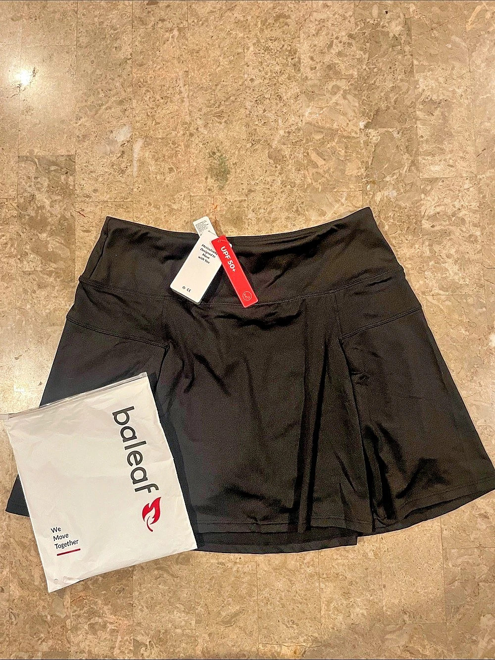 Baleaf High-Rise Pleated Tennis/golf Skort  14" Black Medium NWT